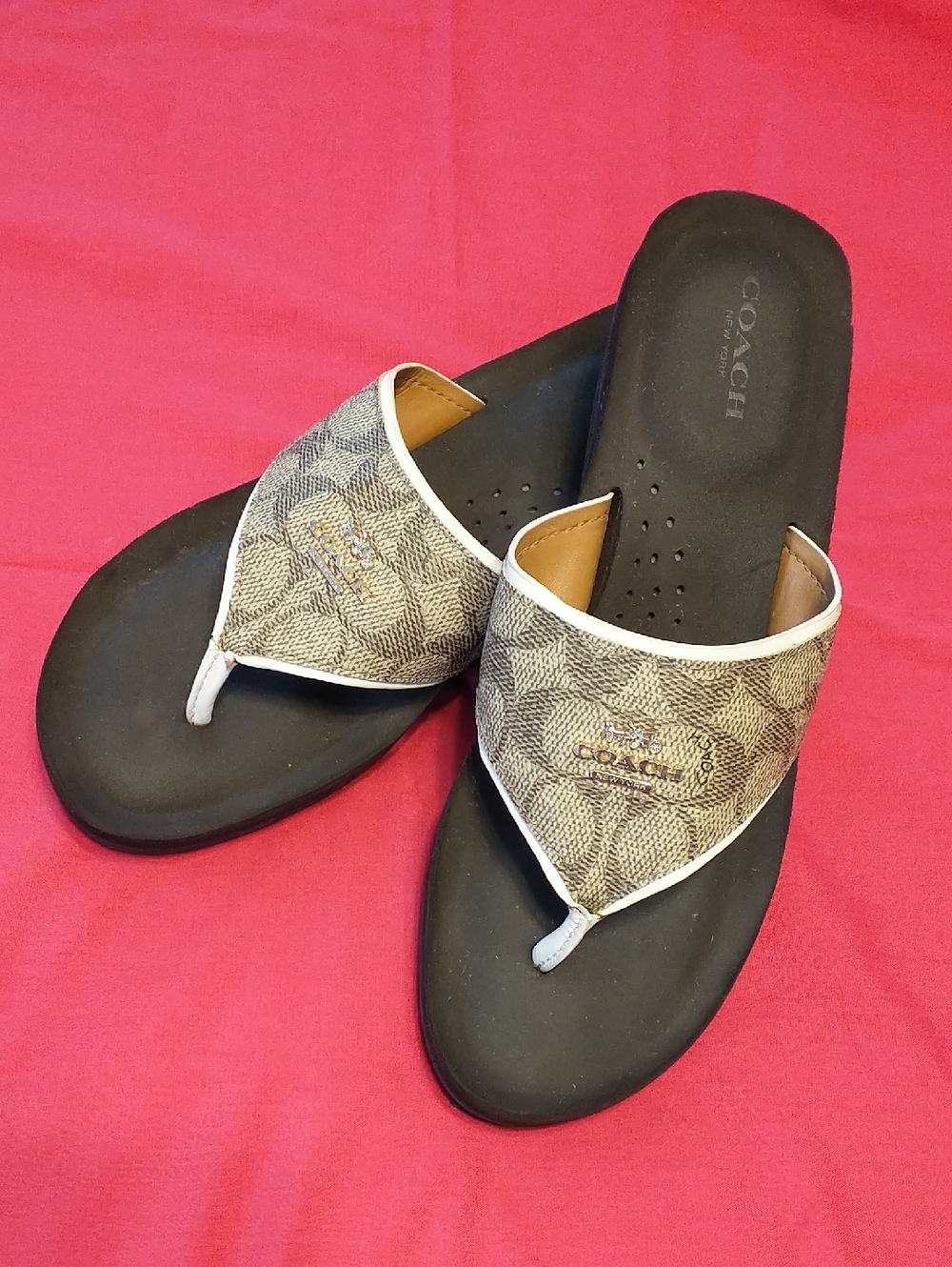 Coach Monogram Thong Sandals